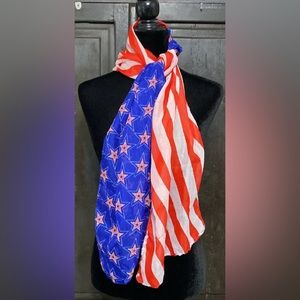 Red, white & blue American Flag design scarf/wrap